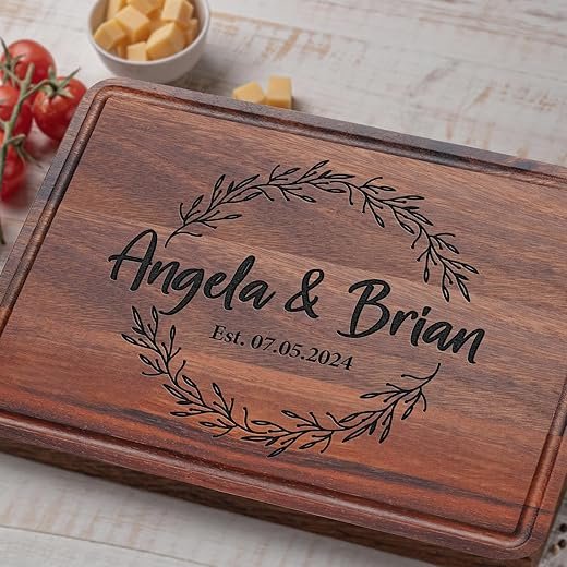 Personalized Cutting Board Wedding Registry Gift 2024, Custom Wedding & Anniversary Gift for Couples, Cool Bridal Shower Gifts, Custom Signs for Anniversary, New Home Housewarming Gifts for Women